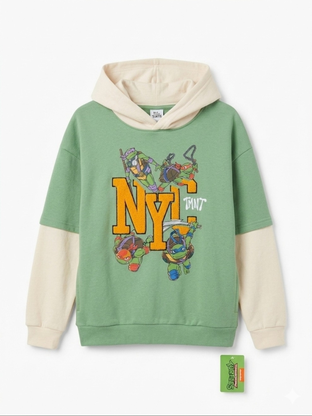 Nickelodeon Teenage Mutant Ninja Turtles Green and Cream Hoodie